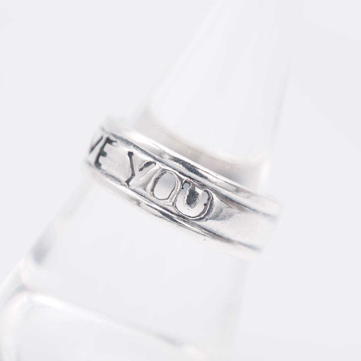 J067 ヴィンテージ 925刻印 リング 透かし彫り メッセージ デザイン