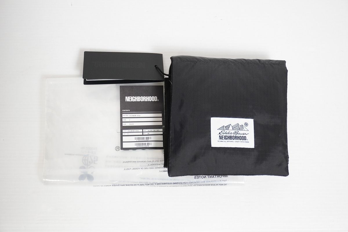 25 AW ネイバーフッド NH X EDDIE BAUER エディー バウアー ダウン マフラー ストール -AC 02 黒1126 P