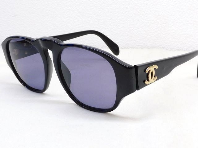 シャネル □ 01452 94305 サングラス ヴィンテージ レディース 黒