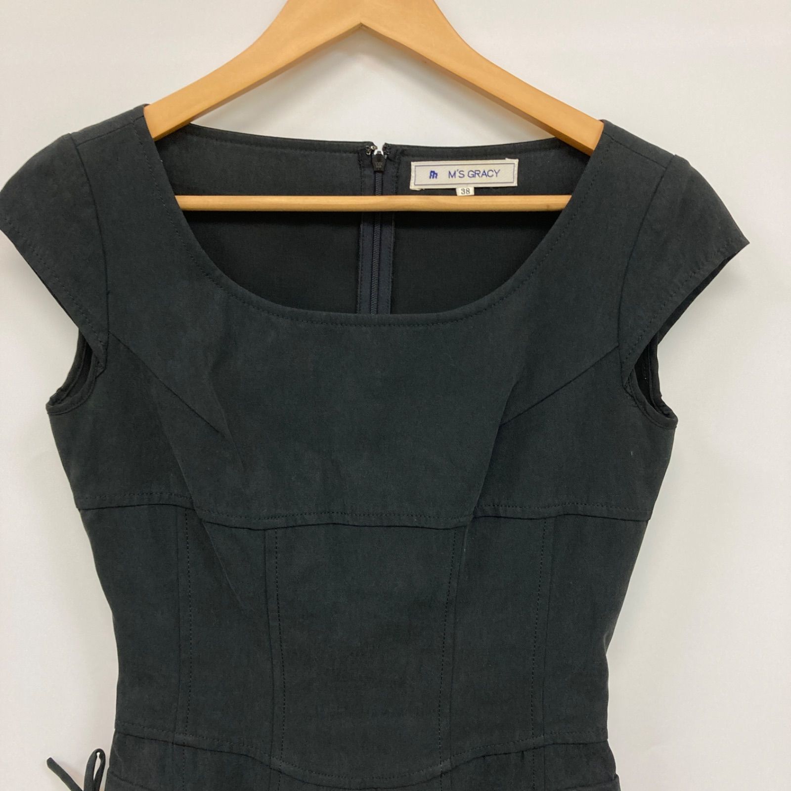 M'S GRACY 半袖ワンピース M'S GRACY エムズグレイシー ワンピース ドレス 半袖 ブラック 日本製