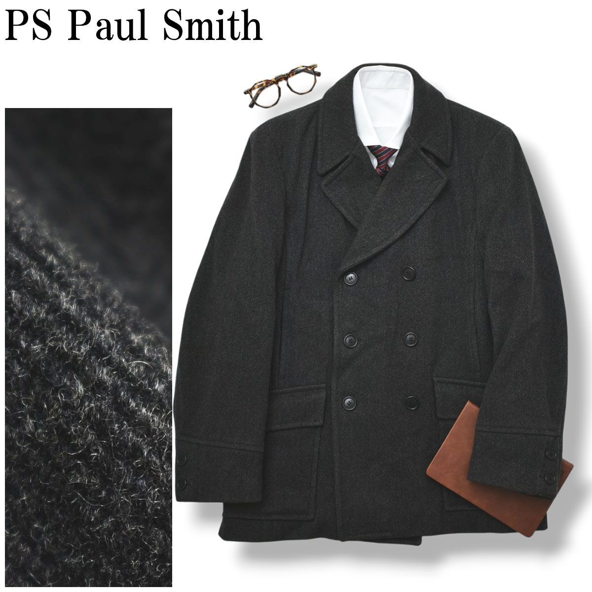 イタリア製 ポールスミス PS Paul Smith メルトンウール ハーフ コート