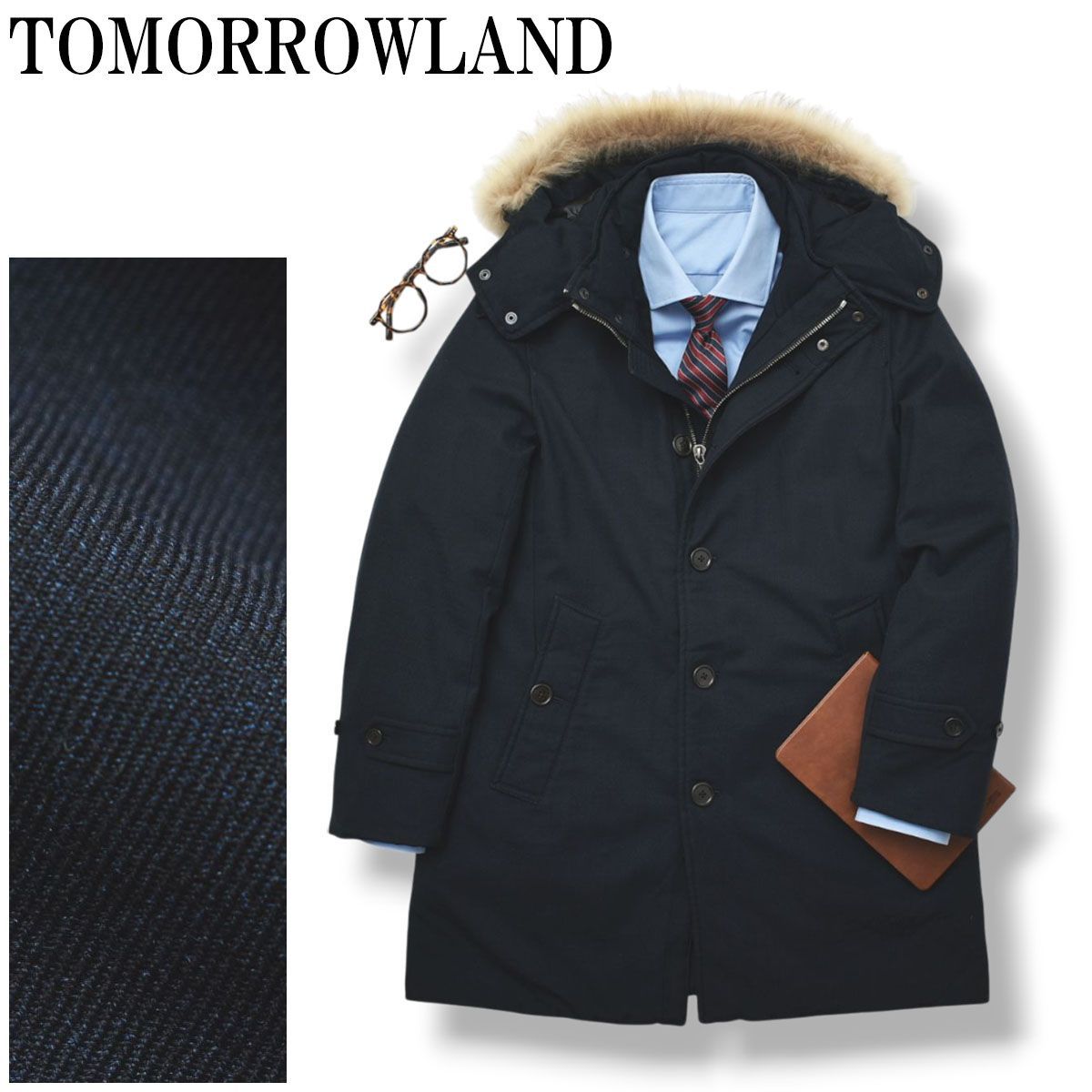 TOMORROWLANDコート（裏地ダウン取り外し可） トゥモローランド TOMORROWLAND フードファー ホワイトダックダウン