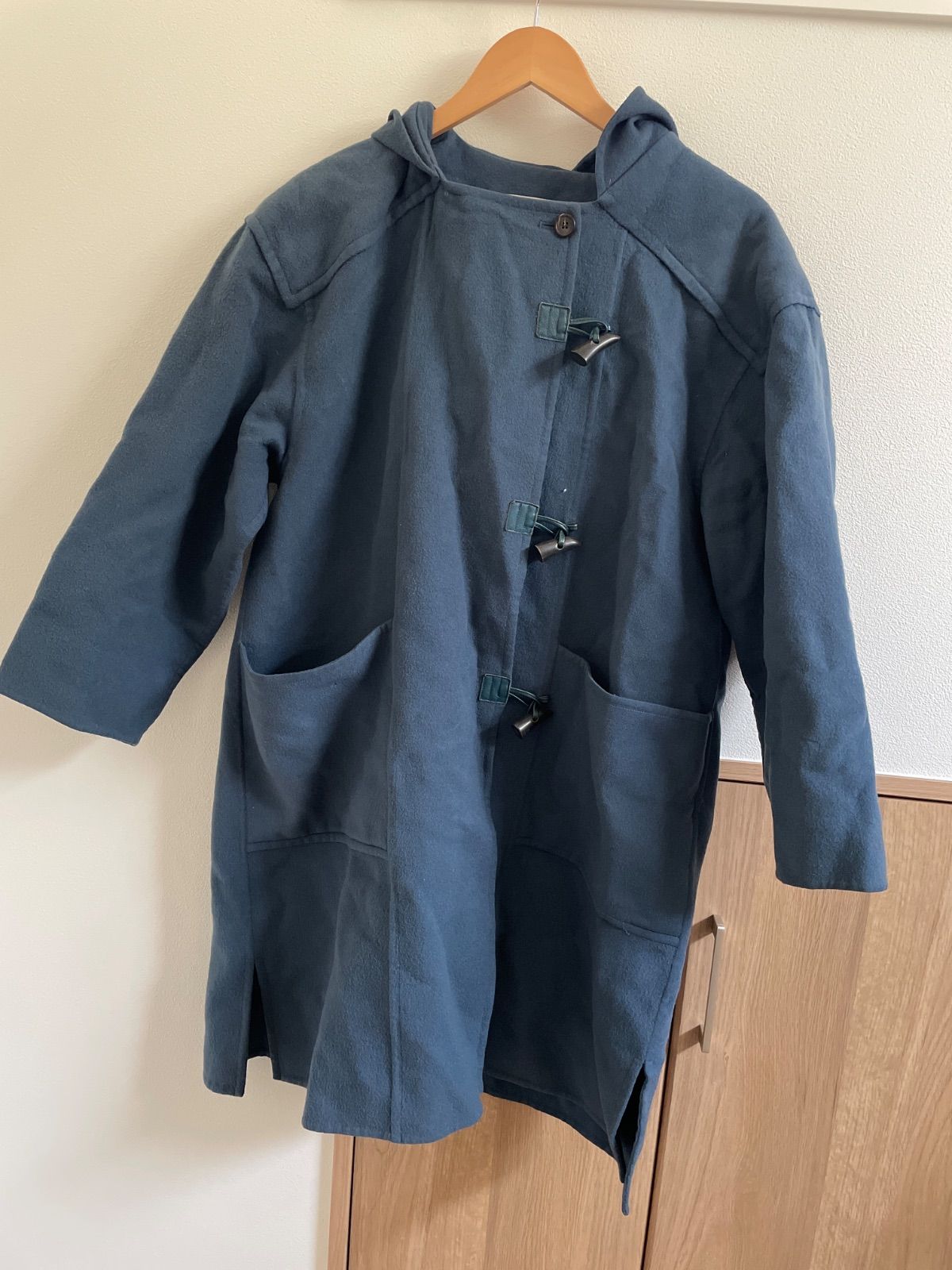 Burberrysバーバリー フード付きダッフルコート ブルー 青 ブランド服