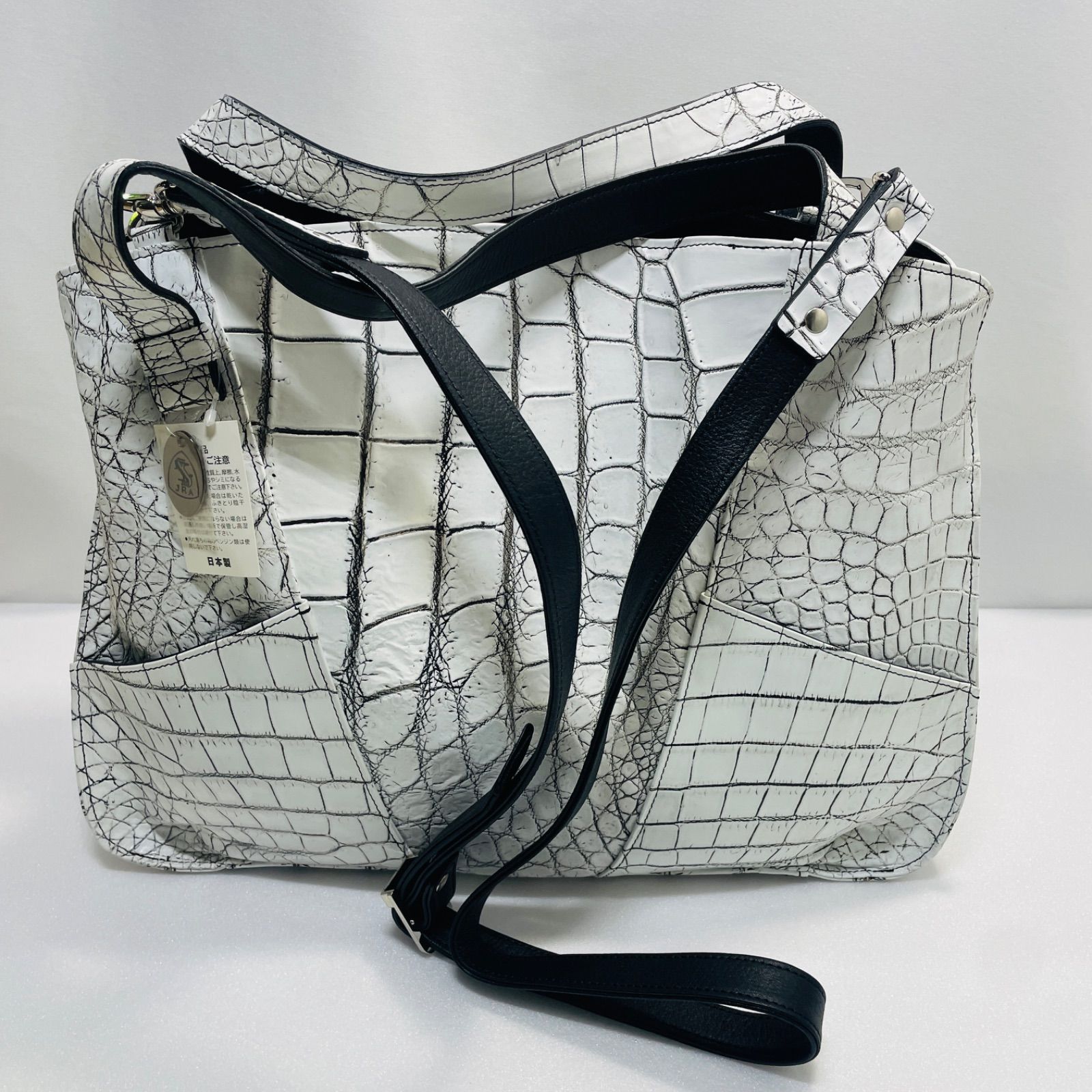 クロコダイル ワニ革バッグ JRA認定 ハンドバッグ ショルダーバック