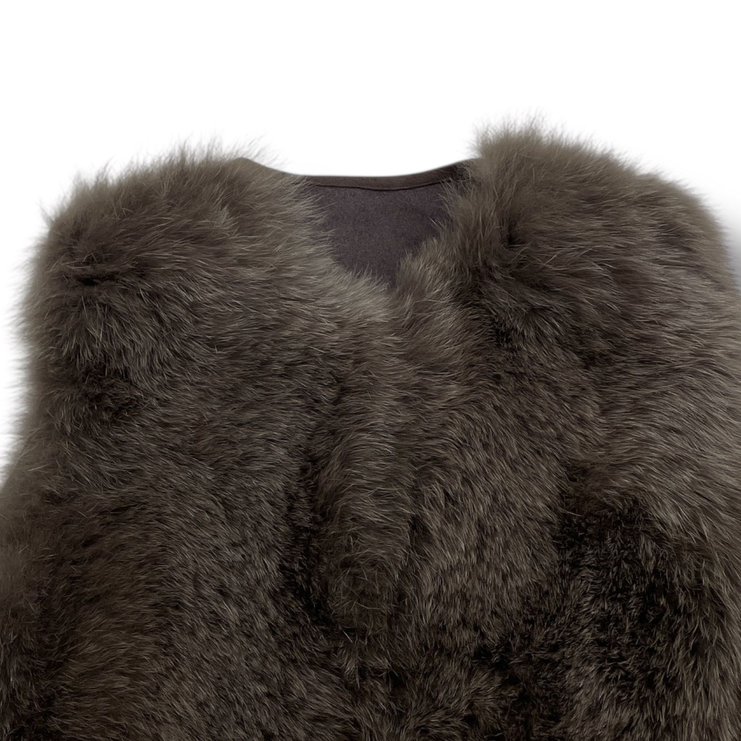 Sov. ソブ ブルーフォックスファー ベスト ジレ 36 ブラウン Sov. ソブ ブルーフォックスファー ベスト ジレ 36 ブラウン