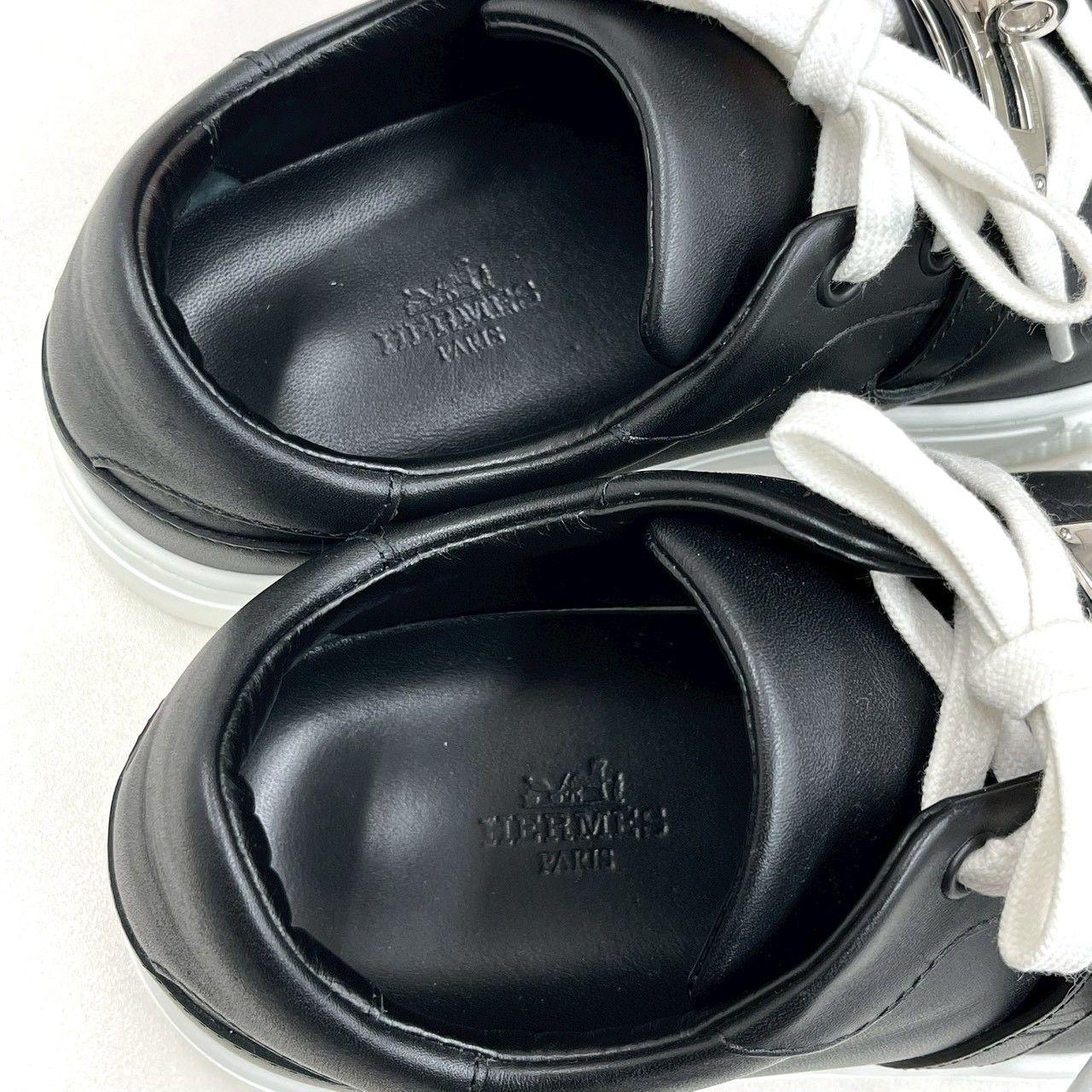 美品☆ エルメス デイ スニーカー 黒 ケリー レザー サイズ22.5cm