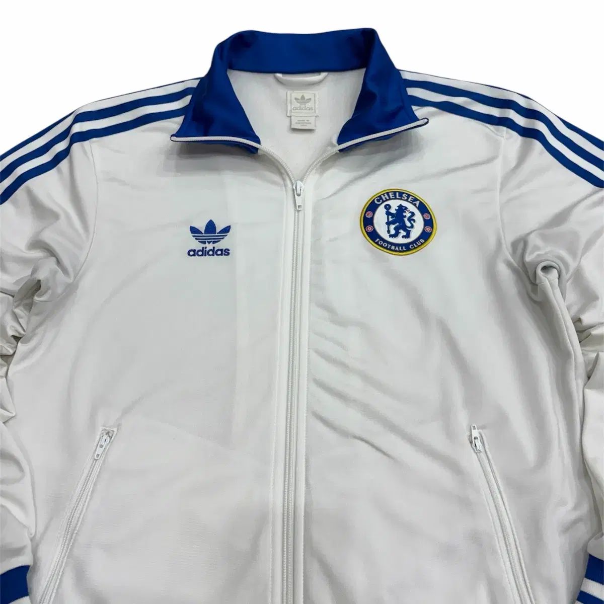 アディダス チェルシー 白 トラックジャージ サッカートップス ジップ