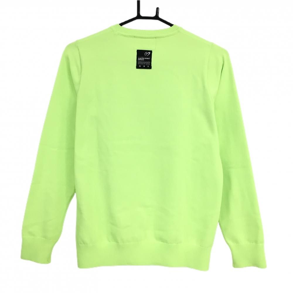 美品】マスターバニー セーター 蛍光グリーン×白 胸元ロゴ ニット