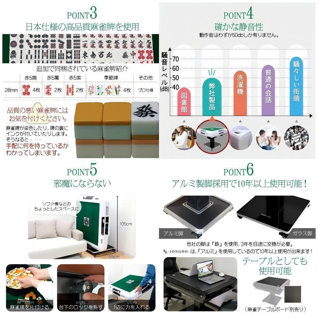 新全自動麻雀卓+テーブル 点数表示 電動28mm家庭用 折りたたみ 2977
