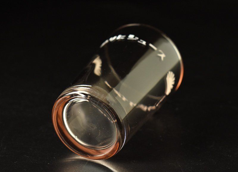 蔵A4055b】レトロ ガラス アサヒサイダー アサヒジュース グラス