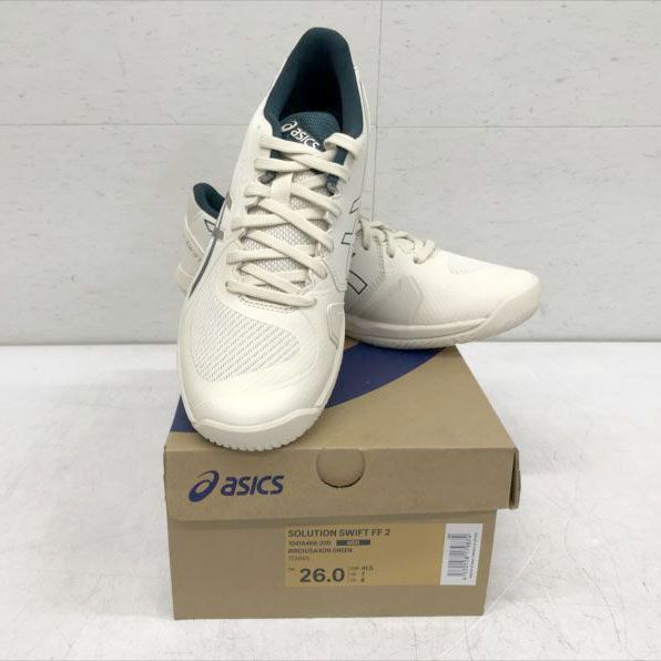 E 0504 asics アシックス テニスシューズ SWIFT FF 2 メンズ スポーツ 運動靴 靴 くつ シューズ 200 バーチ サクソングリーン 26.0 cm