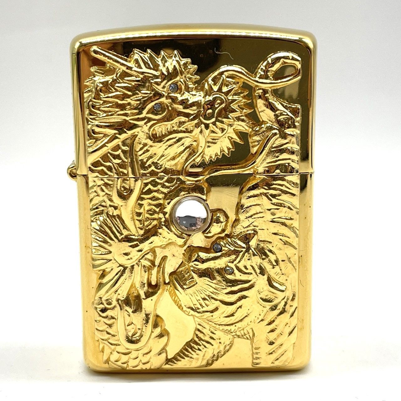 ZIPPO ジッポ 龍虎 No 0215 喫煙具 ゴールド色 着火未 006576