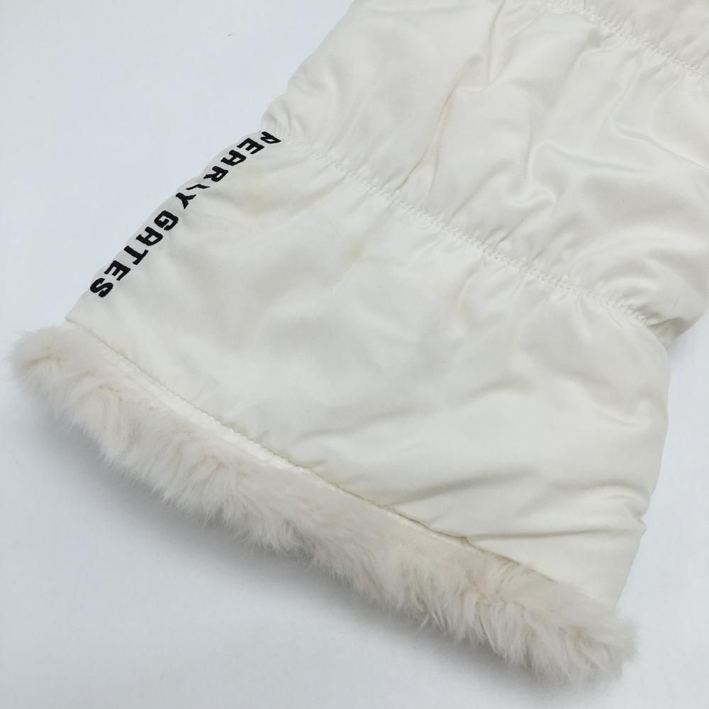 パーリーゲイツ レッグウォーマー 白 内側ファー ロゴ黒 レディース