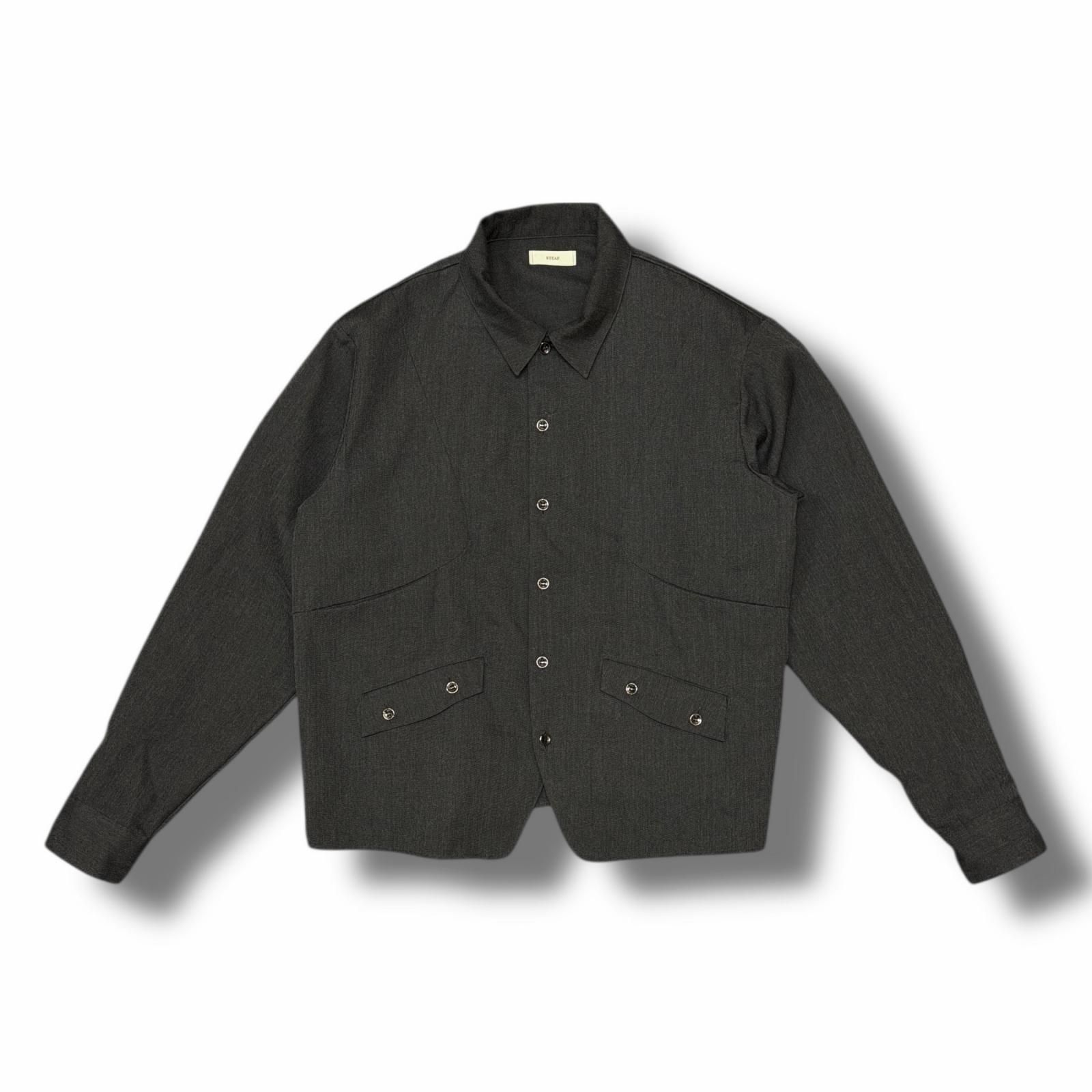 参考上代31900円 STEAF 24 AW MIX SHIRTS ミックスラディアンスシャツ ジャケット スティーフ S AW-SH 01 グレー L 3513 M