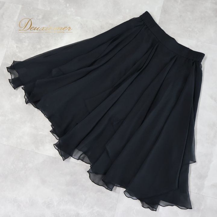 チャコット　社交ダンス　スカート　S ブラック　豪華フリル　ダンス衣装 社交ダンス 衣装 スカート ブラック系 チャコット Chacott 黒 レッスン