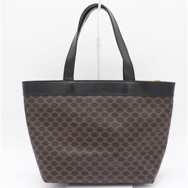 セリーヌ CELINE マカダム ハンドバッグ PVC レザー ブラック ブラウン