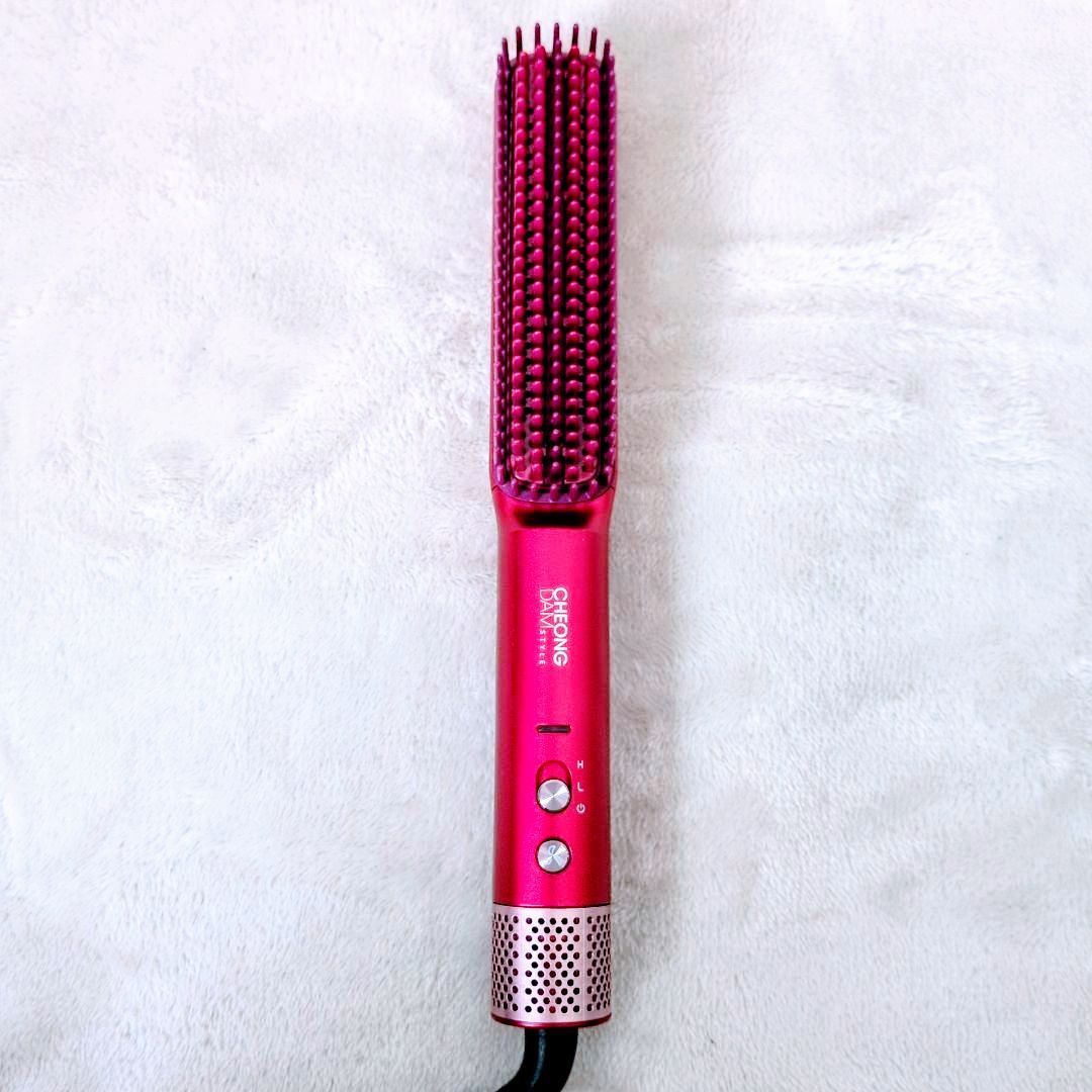 美品】チョンダムスタイル ダブルアクションヘアブラシ マゼンタピンク