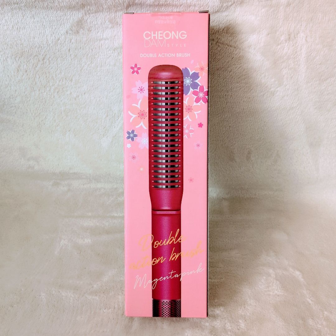 美品】チョンダムスタイル ダブルアクションヘアブラシ マゼンタピンク