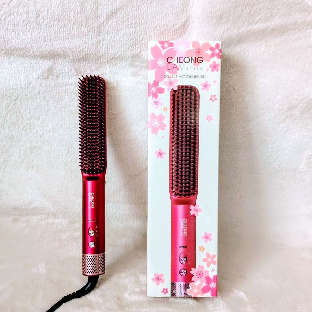 美品】チョンダムスタイル ダブルアクションヘアブラシ マゼンタピンク