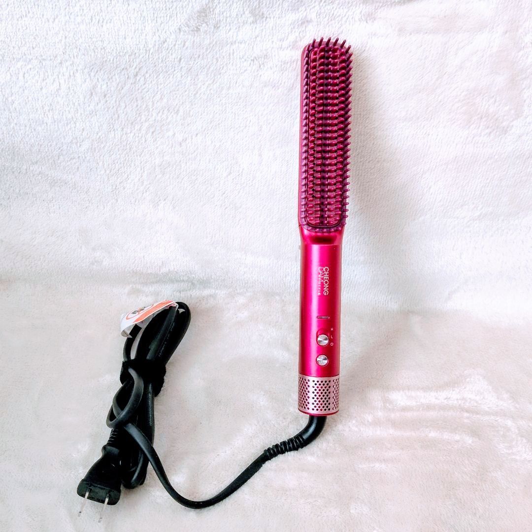 美品】チョンダムスタイル ダブルアクションヘアブラシ マゼンタピンク