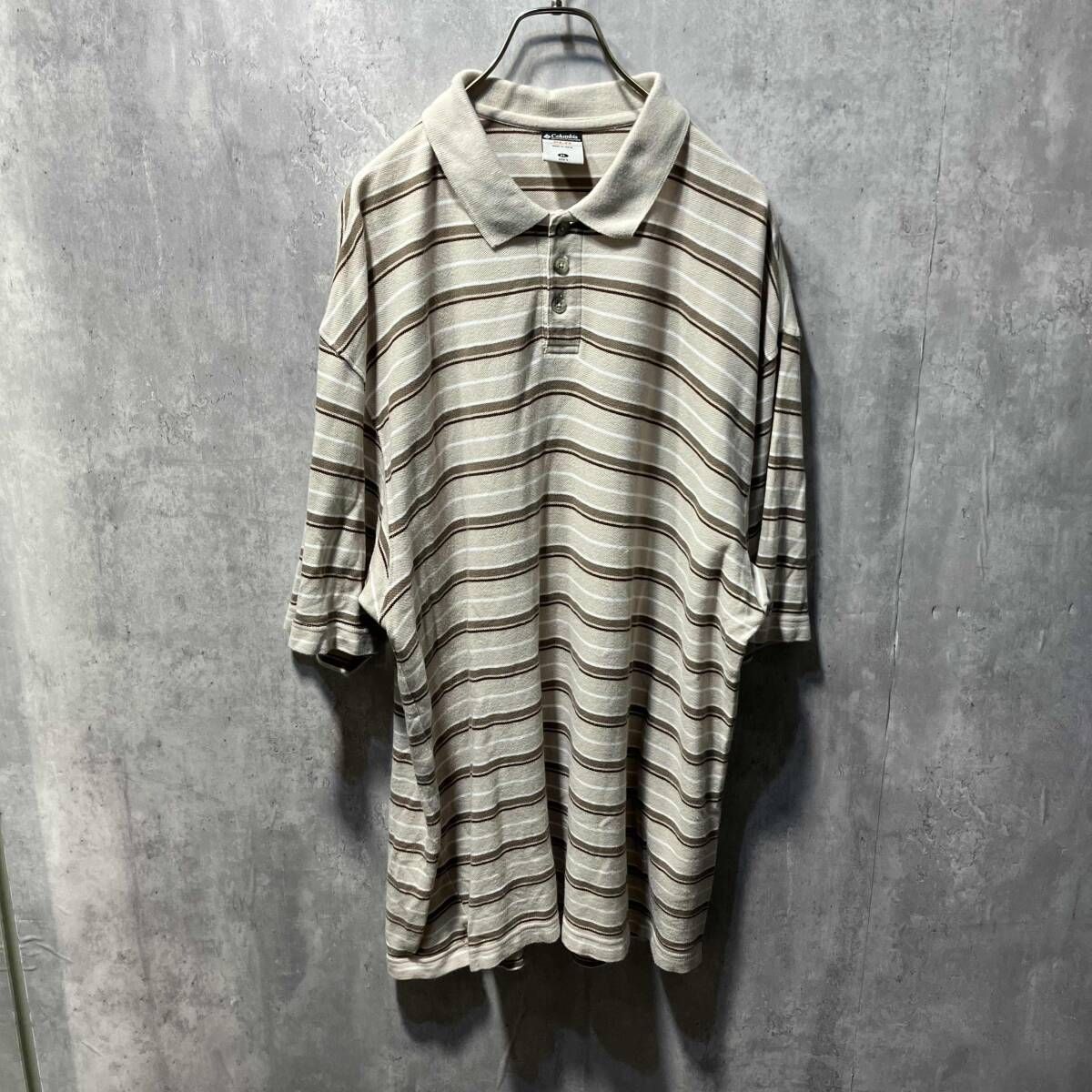 00s Columbia ボーダーポロ 半袖ポロシャツ XLサイズ コロンビア 