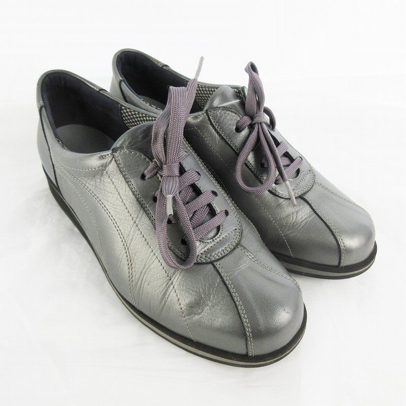 新品　銀座ヨシノヤ　HF2000 レザースニーカー　26 灰 GINZA yoshinoya 銀座ヨシノヤ スニーカー シューズ ローカット グレー