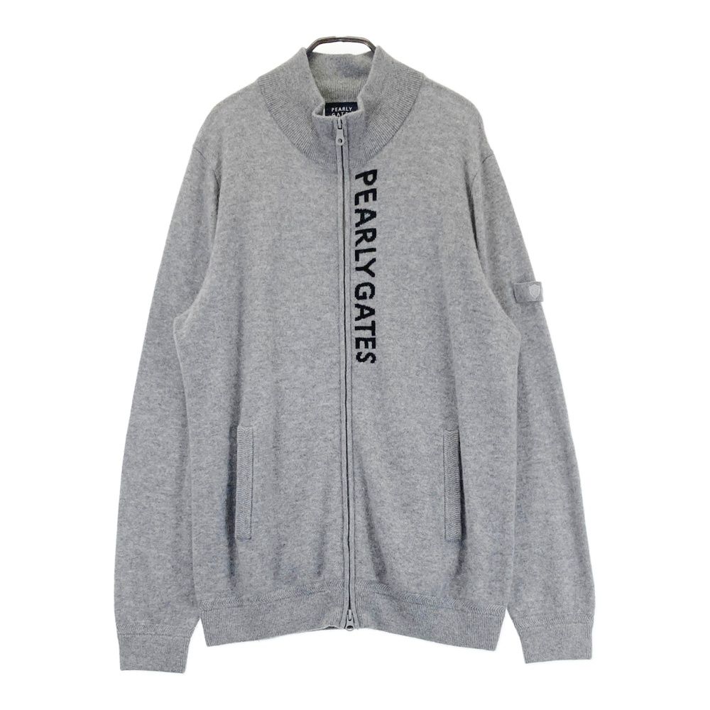 サイズ 7 PEARLY GATES パーリーゲイツ カシミヤ ニットジップジャケット グレー系 ゴルフウェア メンズ ストスト