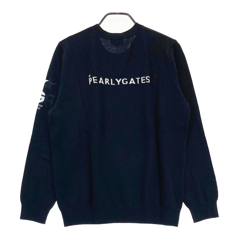 サイズ 6 PEARLY GATES パーリーゲイツ ウール ニットセーター ネイビー系 ゴルフウェア メンズ ストスト