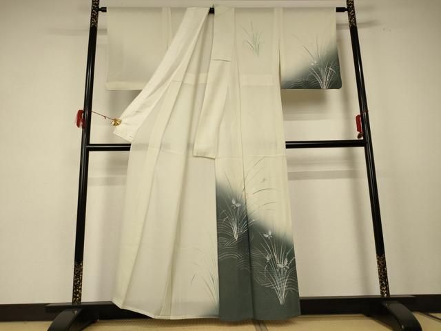 平和屋着物 夏物 訪問着 絽 流水花蝶文 暈し染め 金彩 正絹 jd