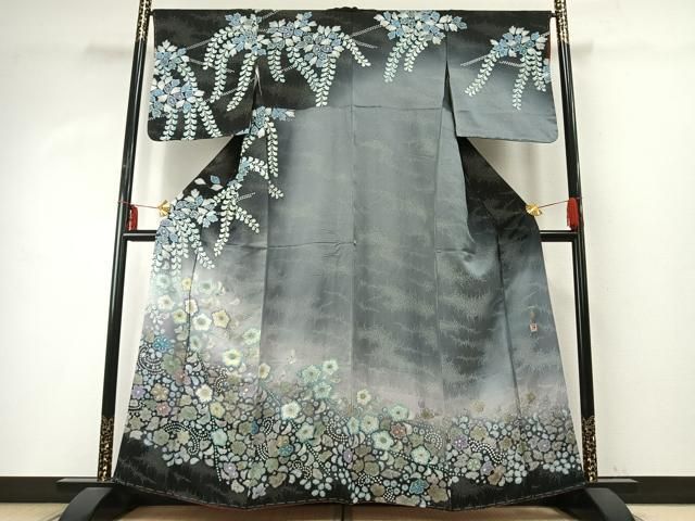 平和屋着物●吉乃一廉　幻の辻が花　訪問着　辻が花　銀通し地　正絹　逸品　未使用　AABD8657fy 平和屋着物○吉乃一廉 幻の辻が花 訪問着 辻が花 銀通し地 正絹 逸品