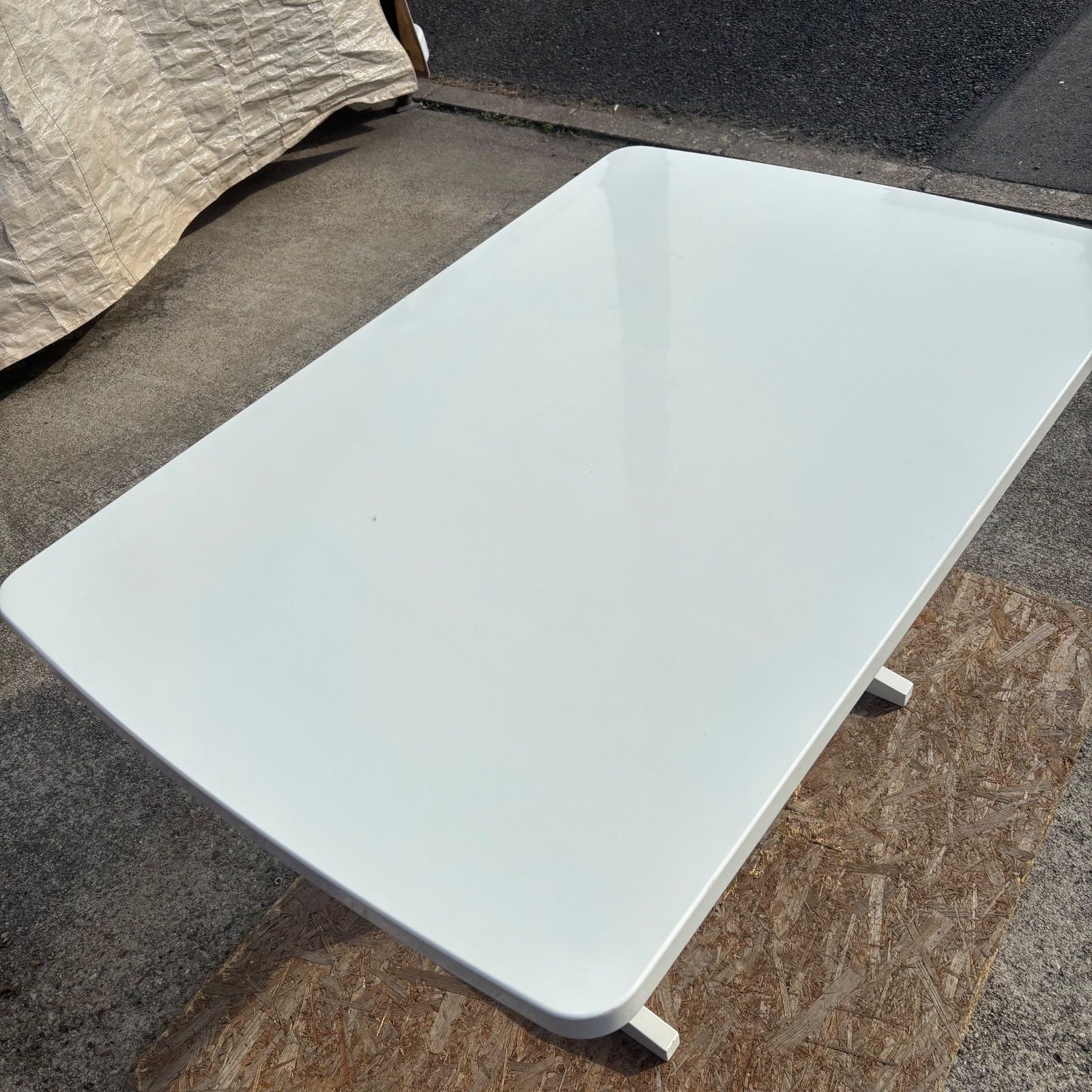 シギヤマ家具 】高さ調整可能！！ 昇降式テーブル ホワイト 作業台