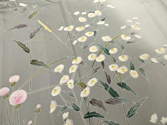  平和屋着物 本加賀友禅作家 茶谷孝志 訪問着 単衣 枝花文 正絹 ck 訪問着 付け下げ 着物