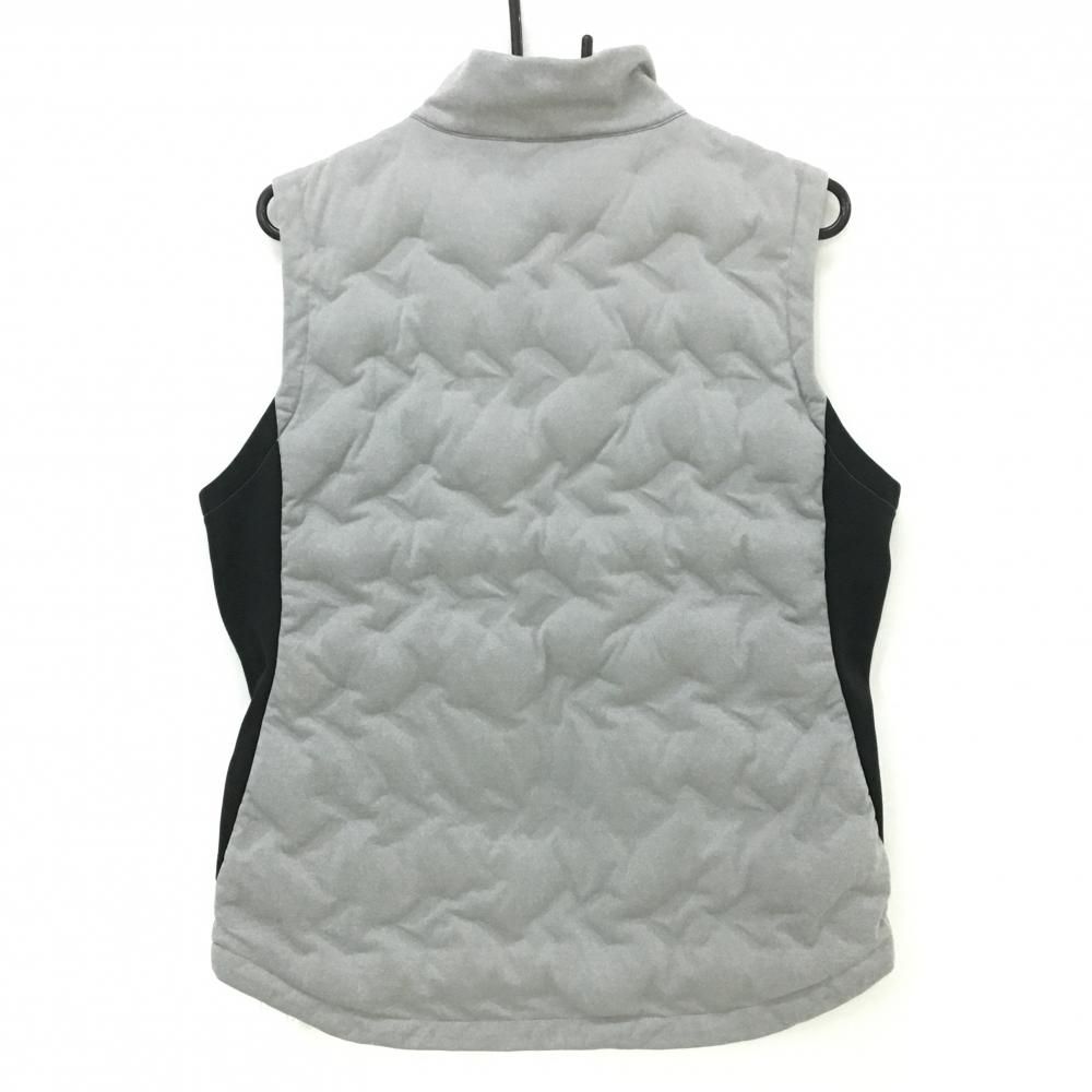 デサント　ゴルフ　ダウンベスト　グレー　サイズL 美品】デサントゴルフ ダウンベスト 杢グレー シリコンロゴ サイド切替