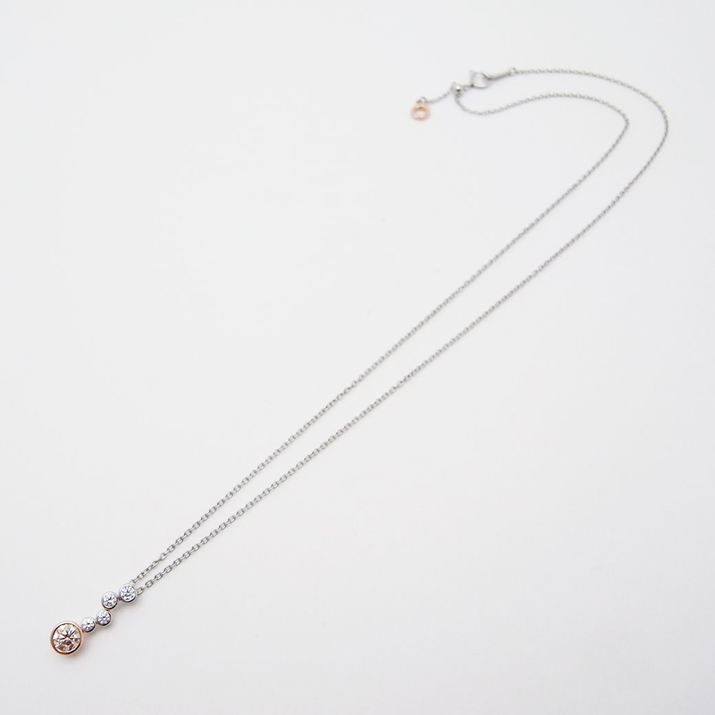 カシケイ ベゼル ペンダント ネックレス ブラウンダイヤモンド