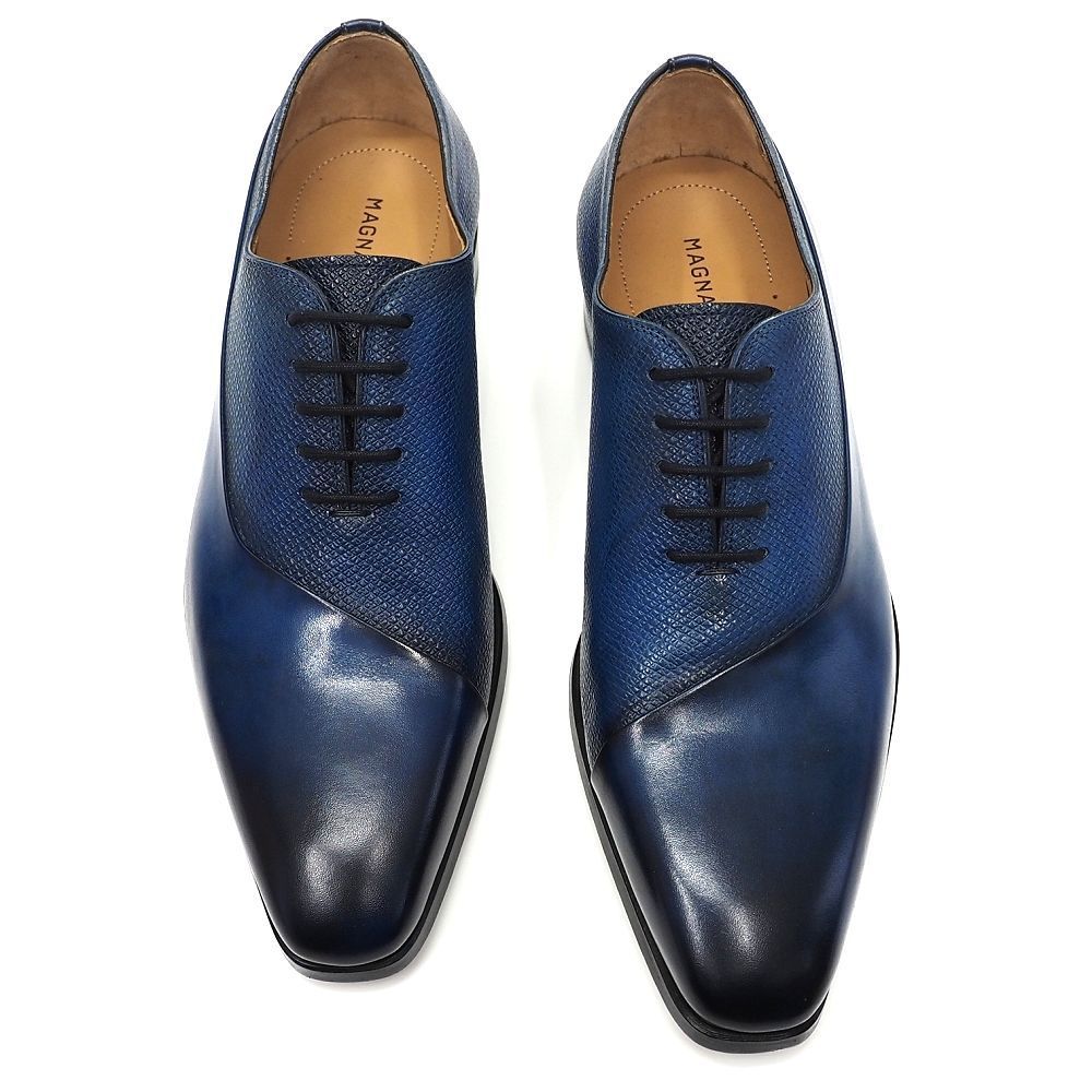新品 MAGNANNI レザーシューズ 【サイズ：39】 ブルー パティーヌ 革靴
