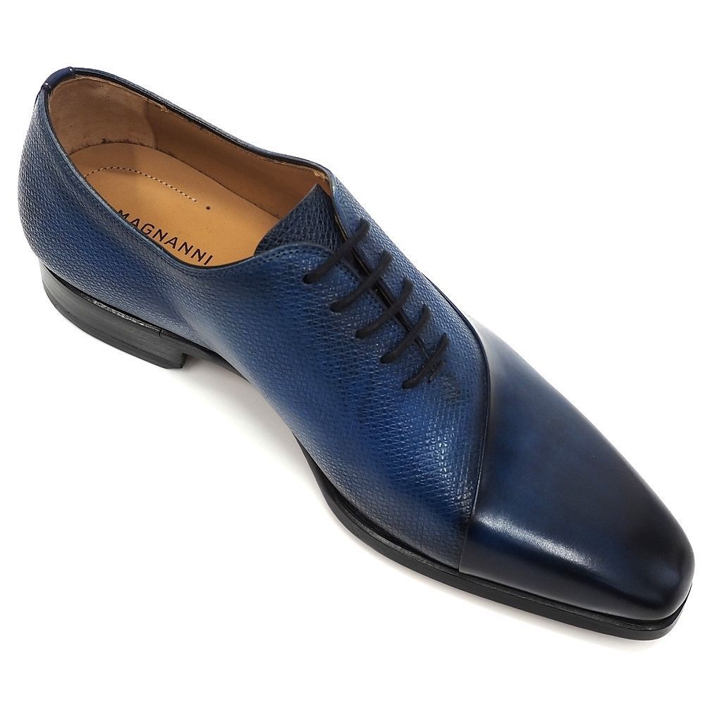 新品 MAGNANNI レザーシューズ 【サイズ：39】 ブルー パティーヌ 革靴