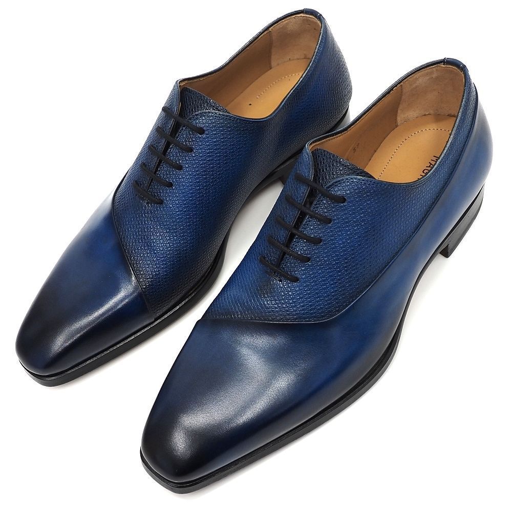 新品 MAGNANNI レザーシューズ 【サイズ：39】 ブルー パティーヌ 革靴