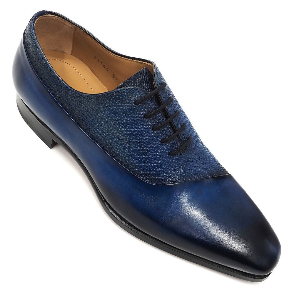 新品 MAGNANNI レザーシューズ 【サイズ：39】 ブルー パティーヌ 革靴