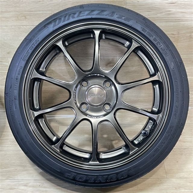 コペン チューナーサイズ 等 VOLK ZE 40 6 16 42 4 H 100 製 ダンロップ ディレッツアZⅢ 165 50 R 16インチ 4本セット 002