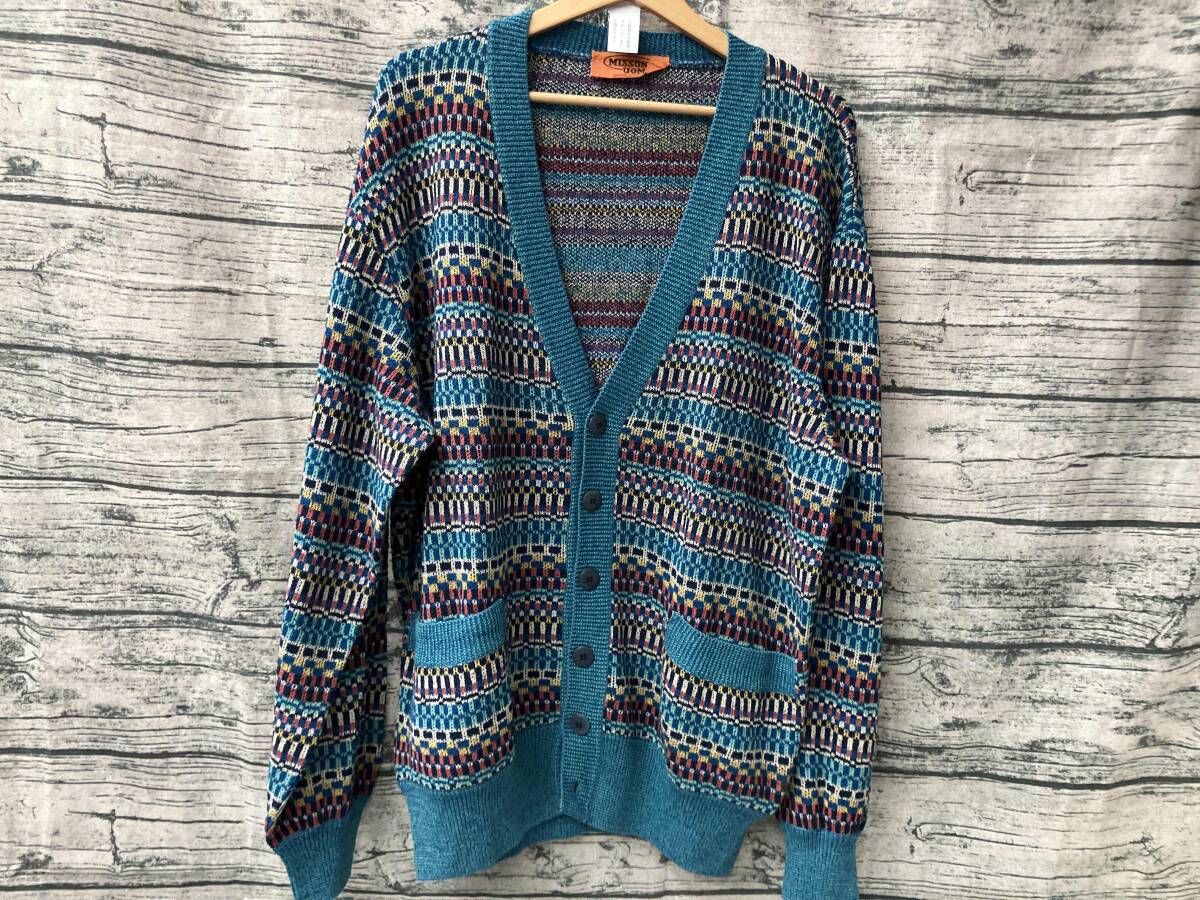MISSONI カーディガン マルチカラー 総柄 サイズ50 イタリア製 - メルカリ