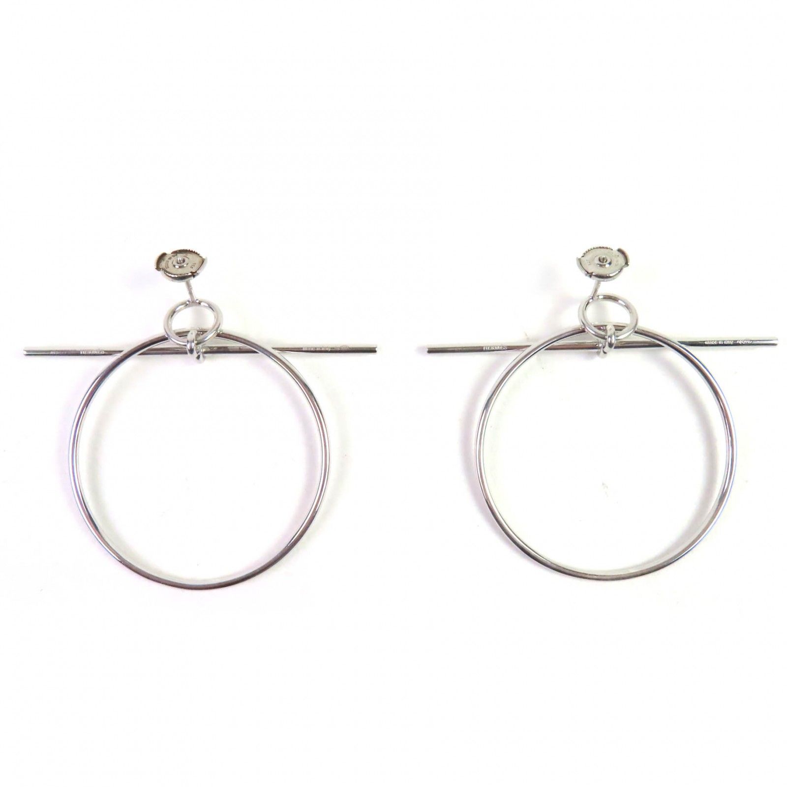 極美品◇HERMES エルメス 2021年製 ループ エシャペ MM ピアス SV925
