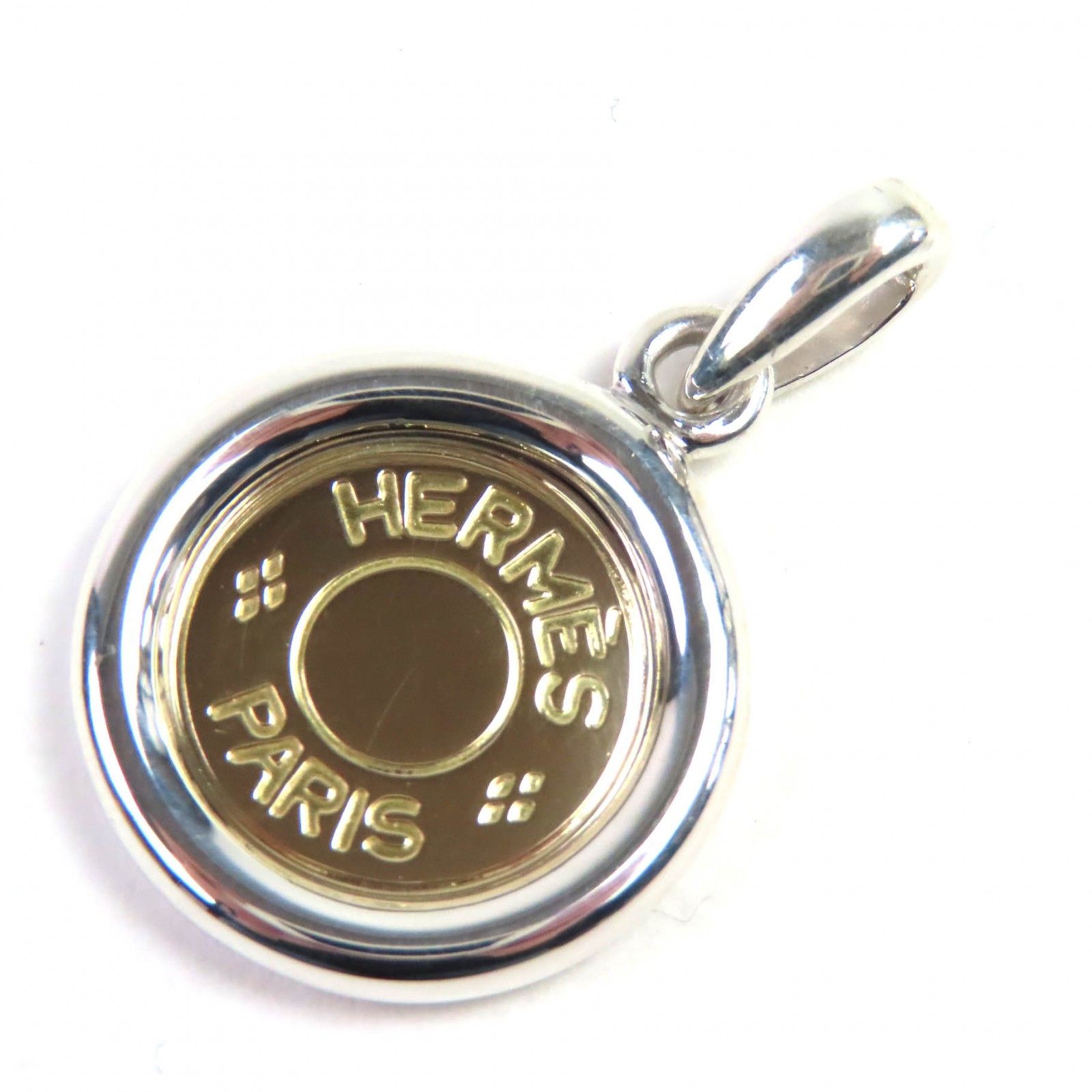 極美品◇HERMES エルメス SV925 K18 セリエ コインモチーフ ネックレス