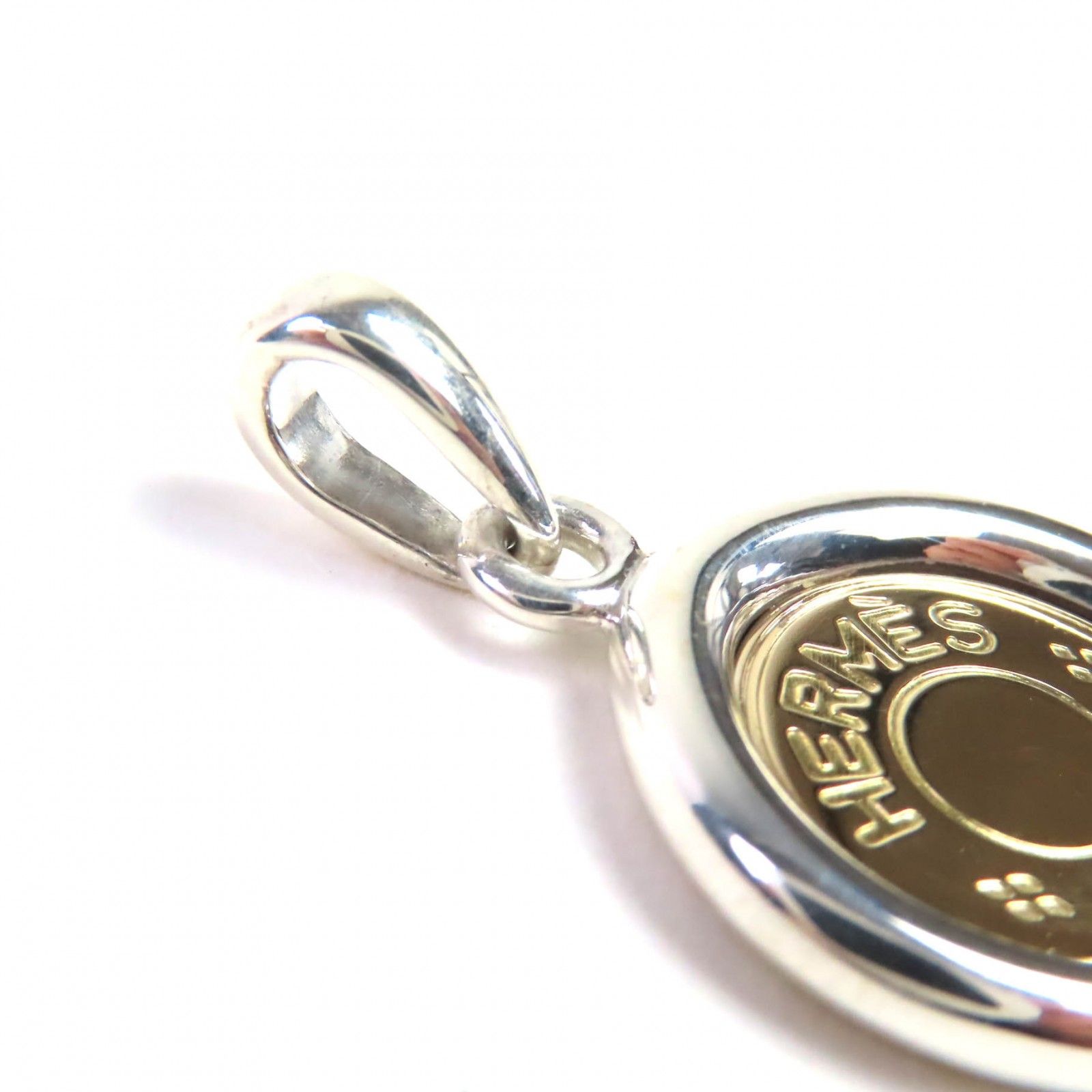 極美品◇HERMES エルメス SV925 K18 セリエ コインモチーフ ネックレス