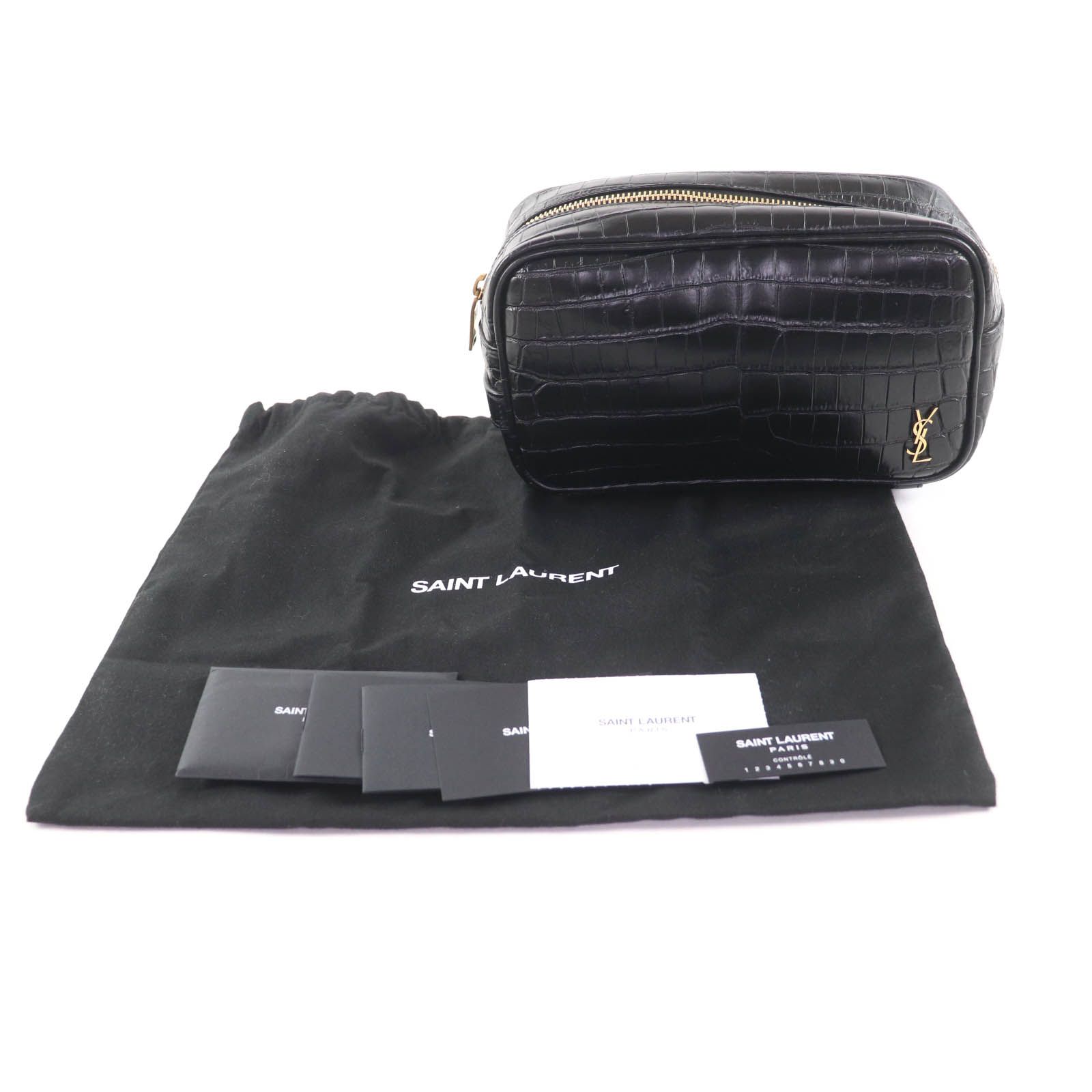 極美品☆SAINT LAURENT PARIS サンローランパリ 664555 YSLロゴ金具付