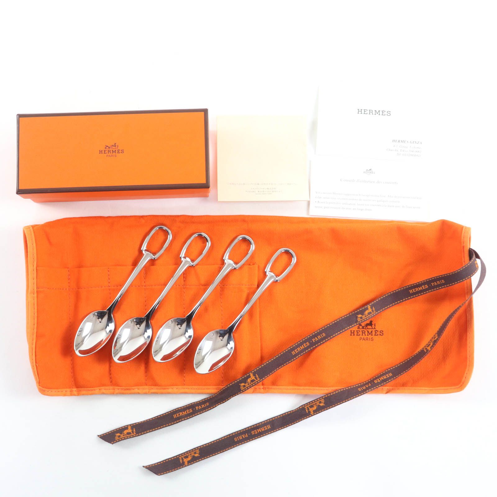 極美品☆HERMES エルメス カトラリー SS スプーン4本セット カトラリー
