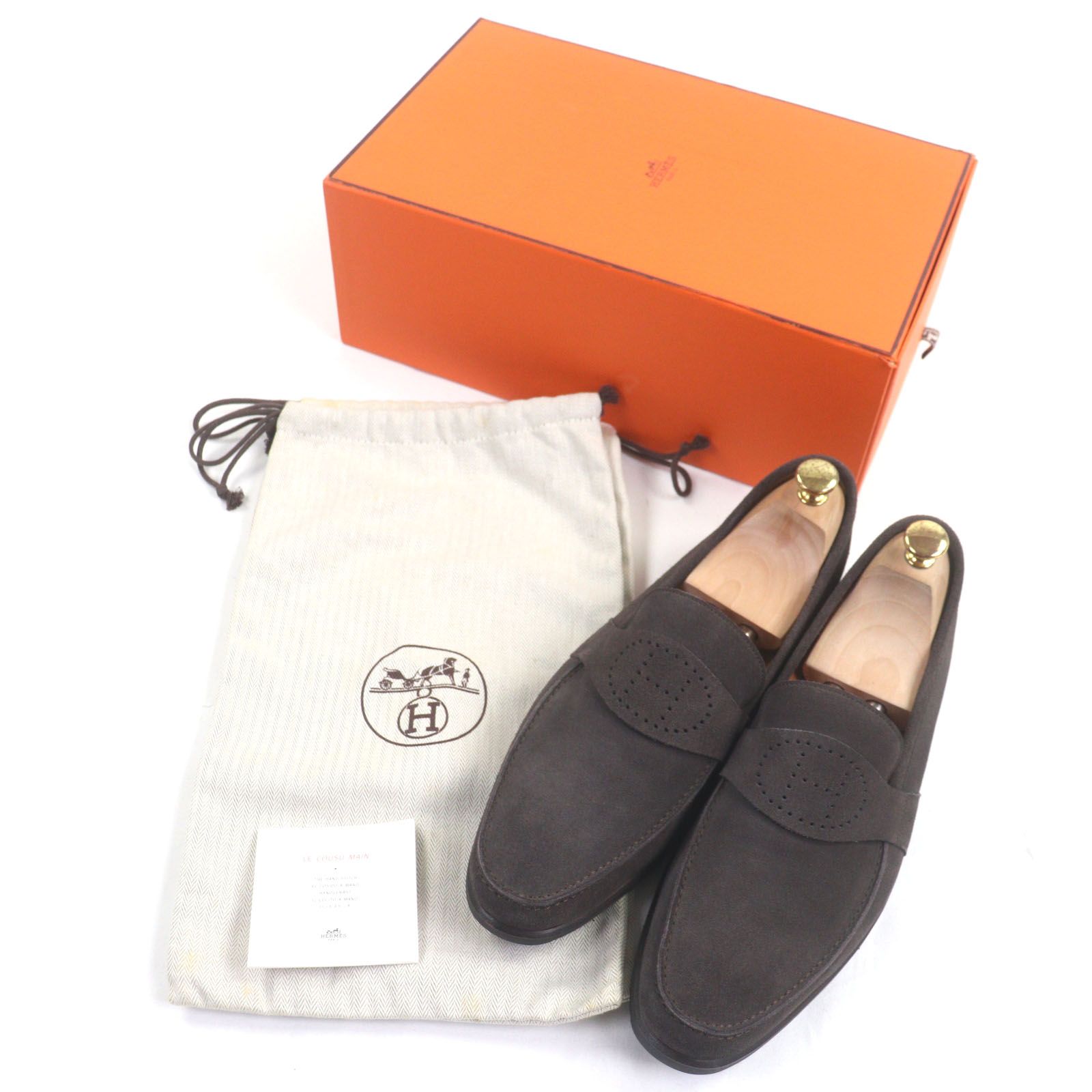 極美品▽HERMES エルメス エブリン パンチングHロゴ スウェードレザー