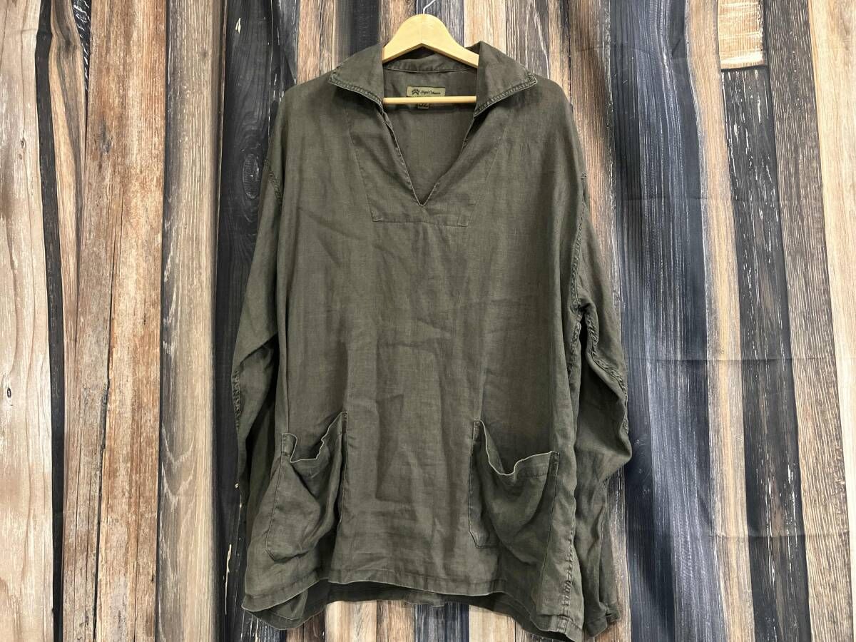 NIGEL CABOURN ナイジェルケーボン プルオーバーヘンプシャツ 長袖シャツ 8046-00-10002 チャコール 52