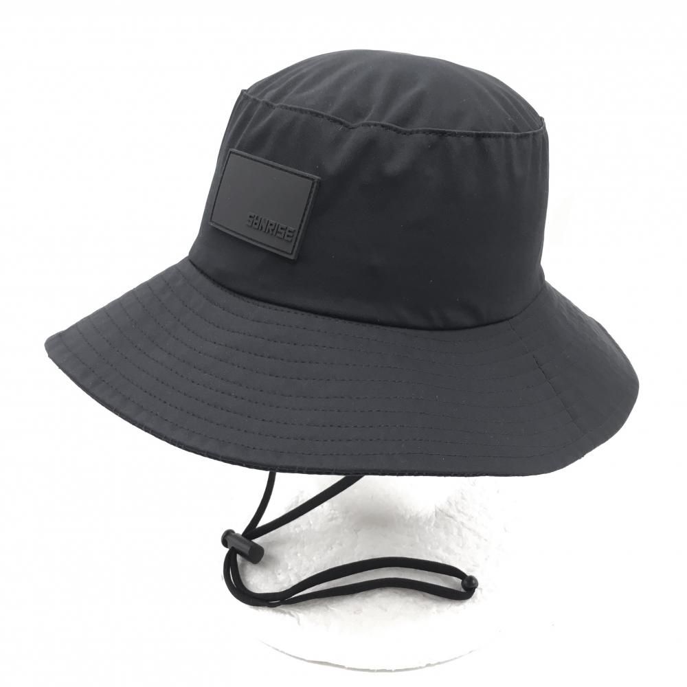 超 サンライズ ハット 黒 メッシュ裏地 あご紐取外し可 ゴルフウェア SANRISE