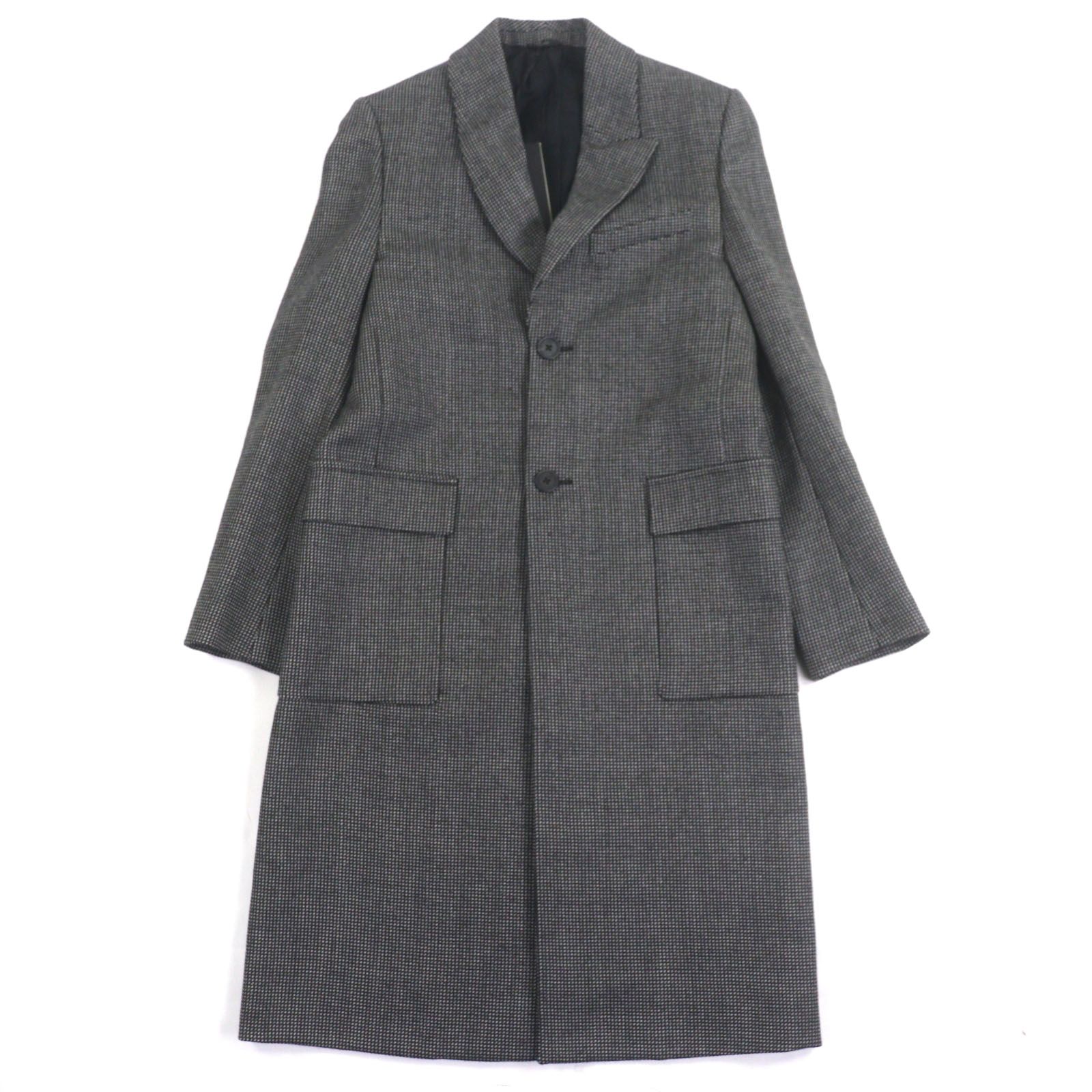 未使用品▽FENDI フェンディ FF0289 ウール100% 織柄 ロゴ入りボタン