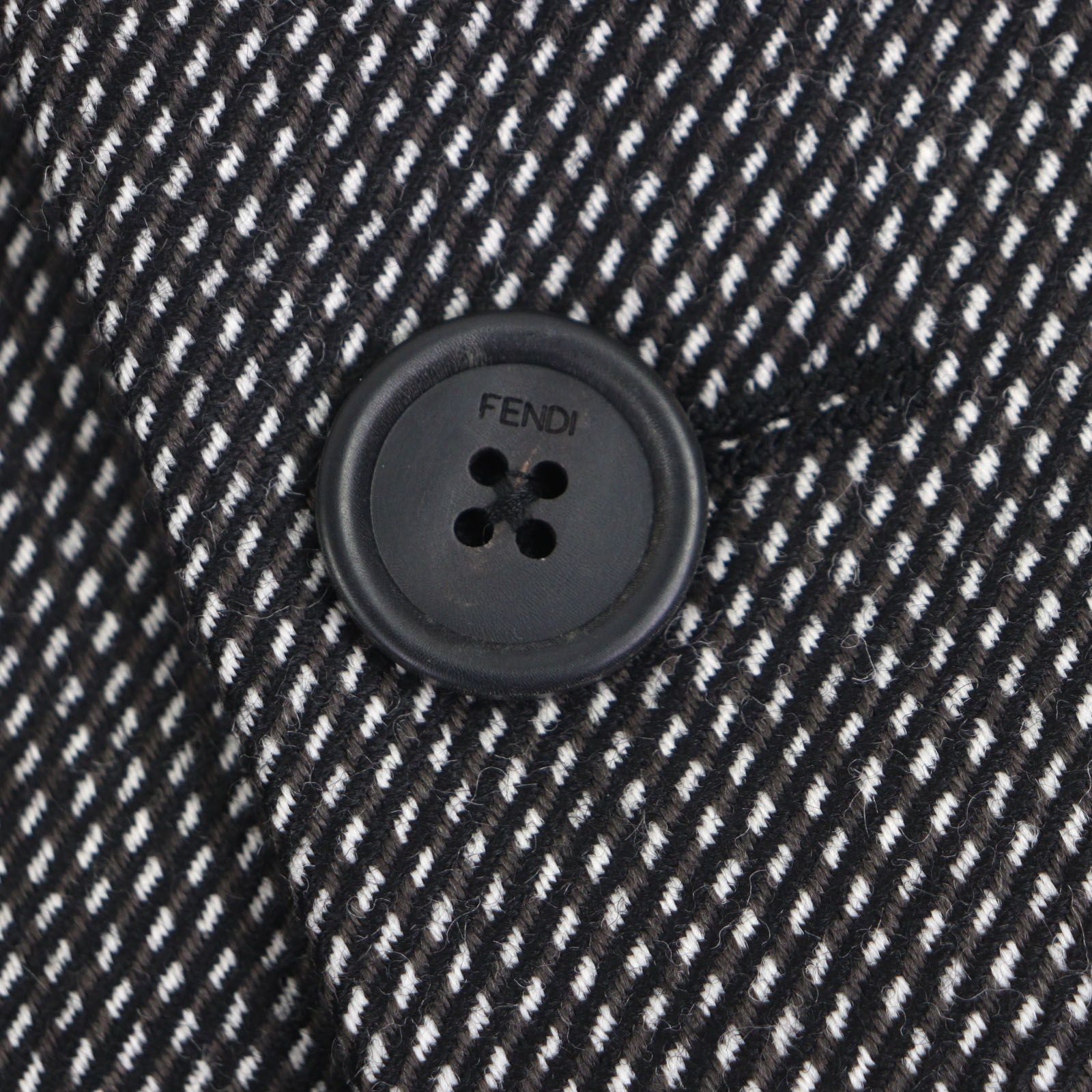 未使用品▽FENDI フェンディ FF0289 ウール100% 織柄 ロゴ入りボタン